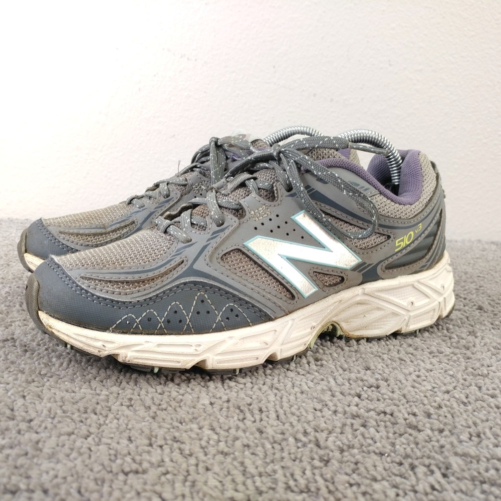 New Balance 510 V3 Womens 6.5 Gray Trail Running Shoes WT510LG3 Low Top Sneakers